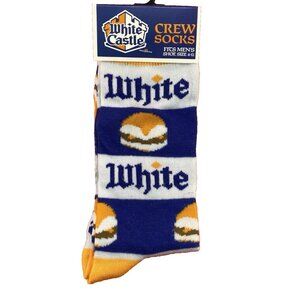 NWT White Castle Crew Socks (Size Men’s Shoes 6-12 Burgers Hamburger